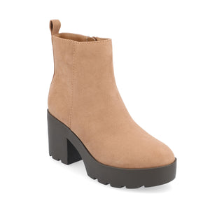 CASSIDY LUG SOLE BOOTIES IN FAUX SUEDE