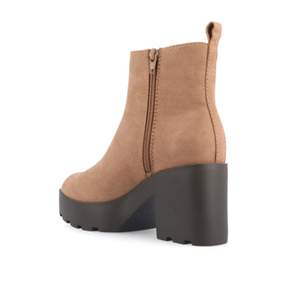 CASSIDY LUG SOLE BOOTIES IN FAUX SUEDE