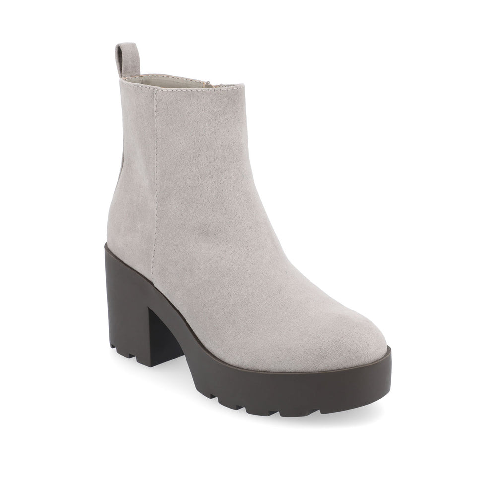 CASSIDY LUG SOLE BOOTIES IN FAUX SUEDE