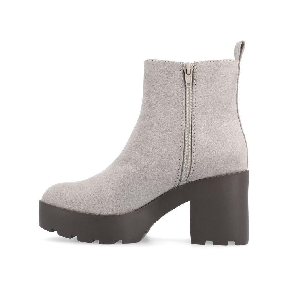 CASSIDY LUG SOLE BOOTIES IN FAUX SUEDE