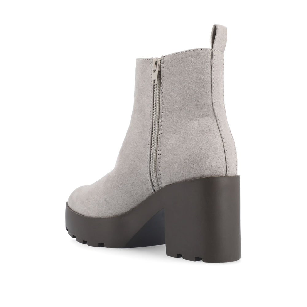 CASSIDY LUG SOLE BOOTIES IN FAUX SUEDE