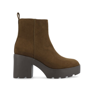 CASSIDY LUG SOLE BOOTIES IN FAUX SUEDE