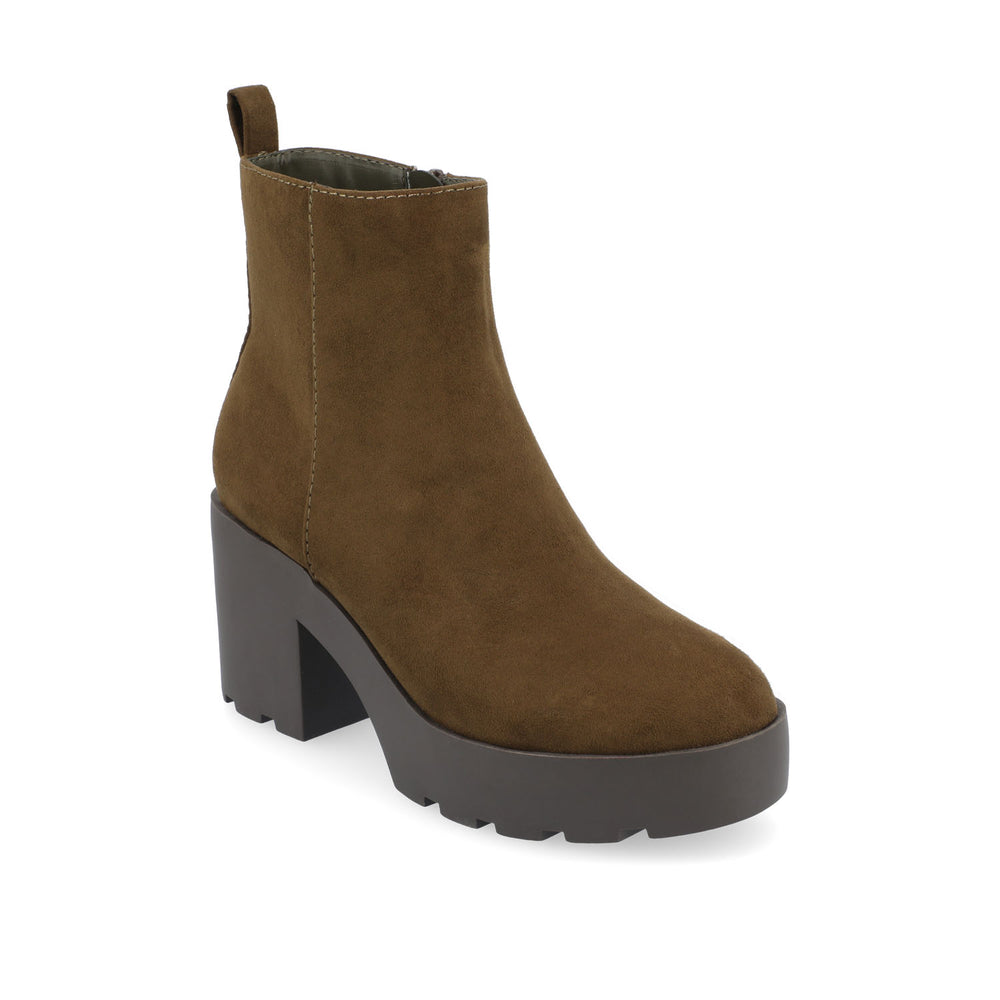 CASSIDY LUG SOLE BOOTIES IN FAUX SUEDE