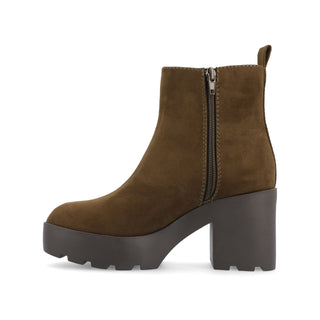 CASSIDY LUG SOLE BOOTIES IN FAUX SUEDE