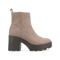 CASSIDY LUG SOLE BOOTIES IN FAUX SUEDE