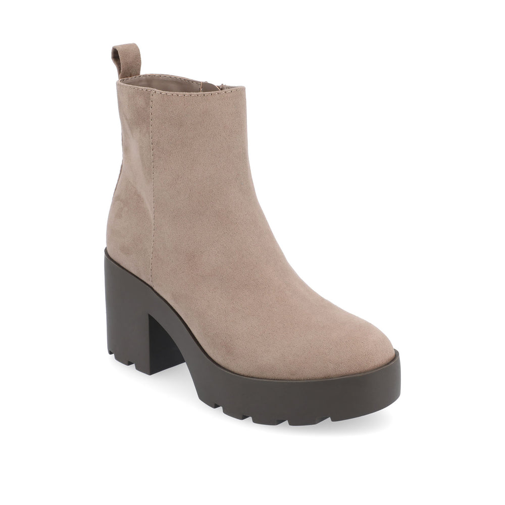 CASSIDY LUG SOLE BOOTIES IN FAUX SUEDE