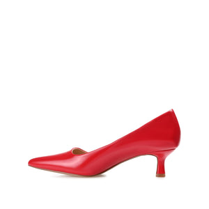 CELICA POINTED TOE KITTEN HEELS IN WIDE - Red Patent