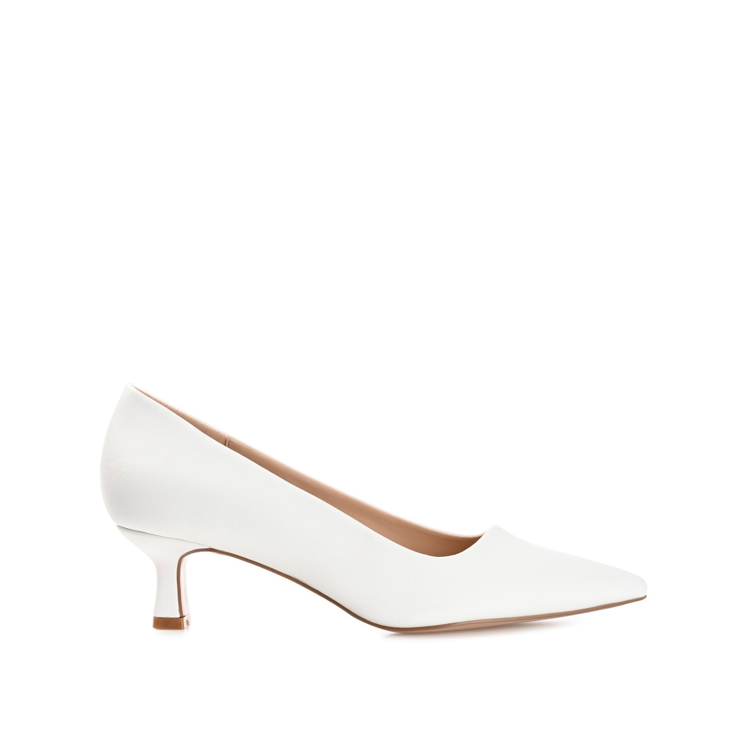 CELICA POINTED TOE KITTEN HEELS IN WIDE - White PU