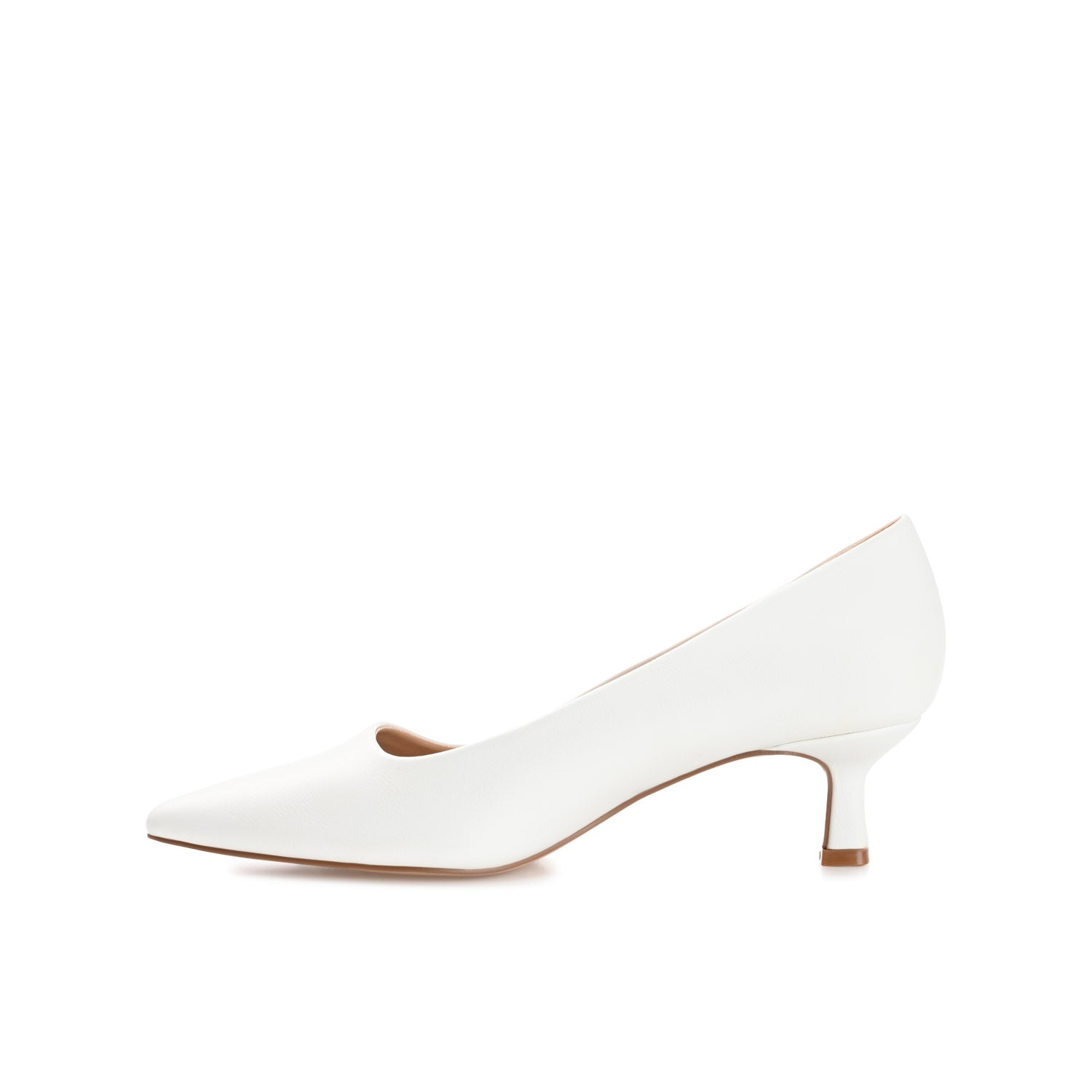 CELICA POINTED TOE KITTEN HEELS IN WIDE - White PU