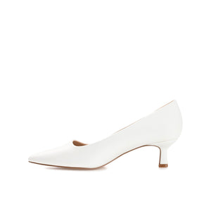 CELICA POINTED TOE KITTEN HEELS IN WIDE - White PU