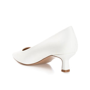 CELICA KITTEN HEELS IN VEGAN LEATHER - White PU
