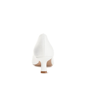 CELICA KITTEN HEELS IN VEGAN LEATHER - White PU