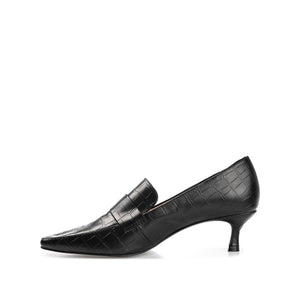 CELINA KITTEN HEEL LOAFERS IN WIDE - Black