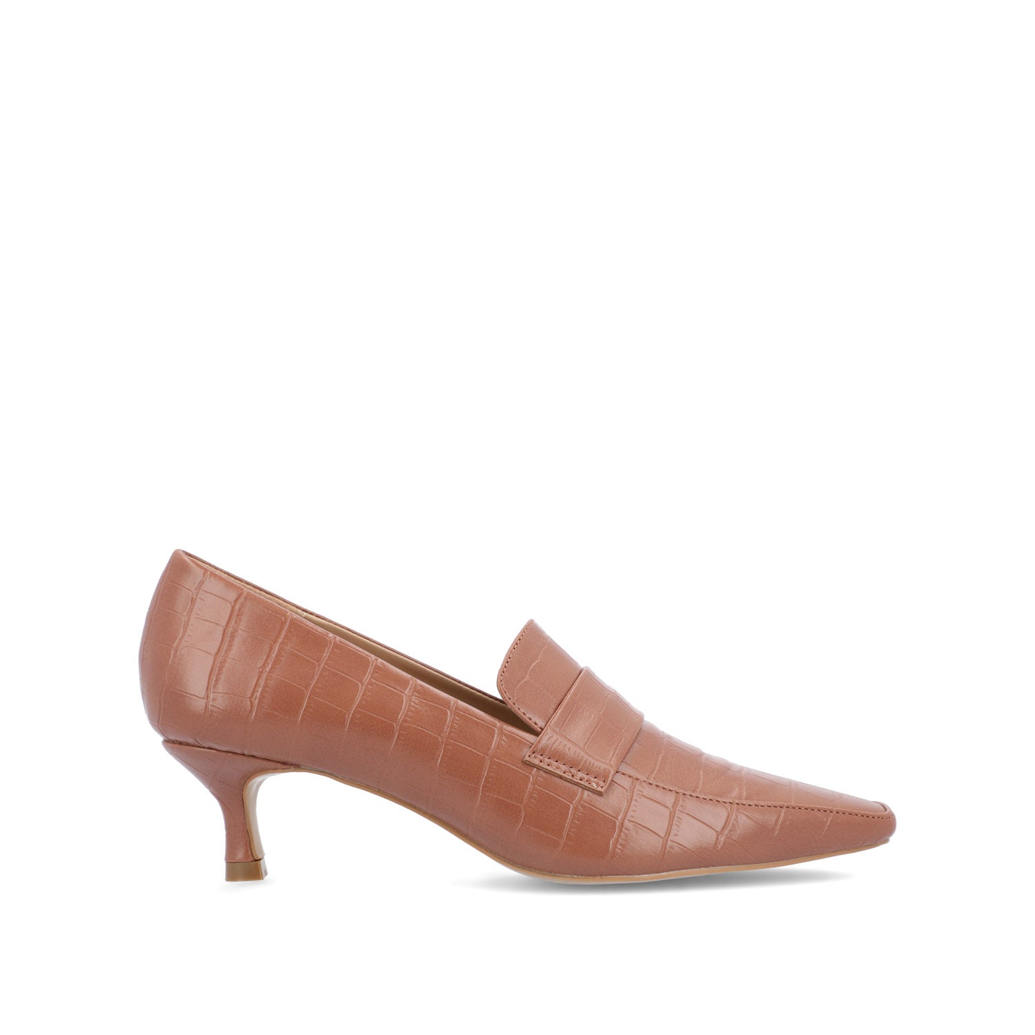 CELINA KITTEN HEEL LOAFERS IN WIDE - Brown