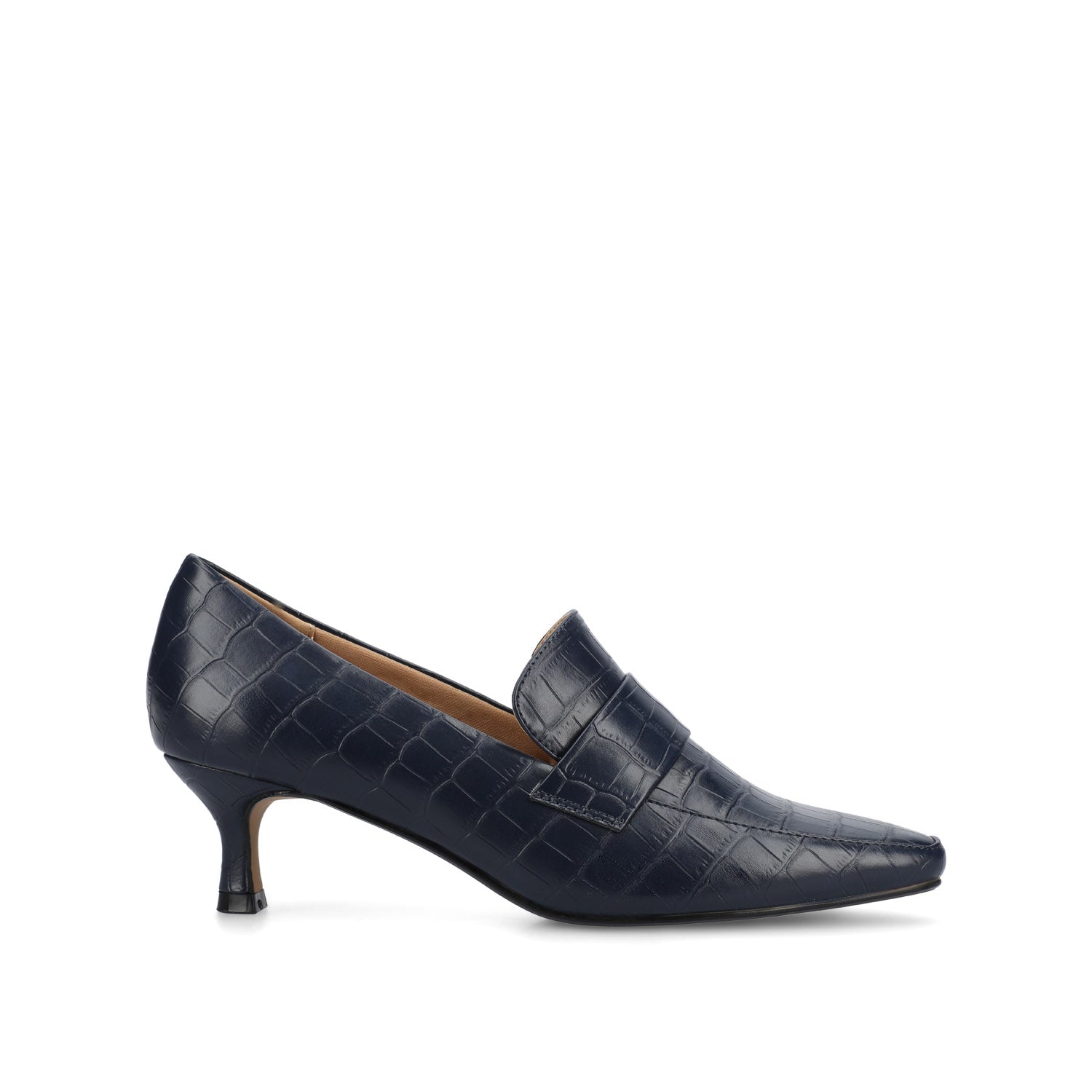 CELINA KITTEN LOAFER HEELS IN CROCO STATEMENT