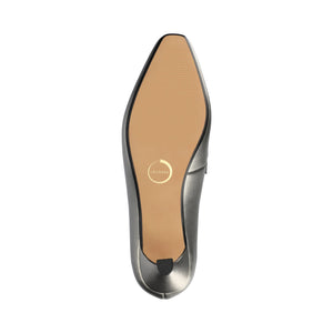 CELINA KITTEN LOAFER HEELS IN CROCO STATEMENT - Pewter