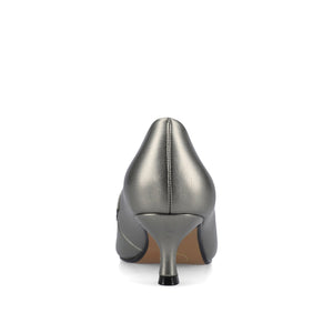 CELINA KITTEN LOAFER HEELS IN CROCO STATEMENT - Pewter