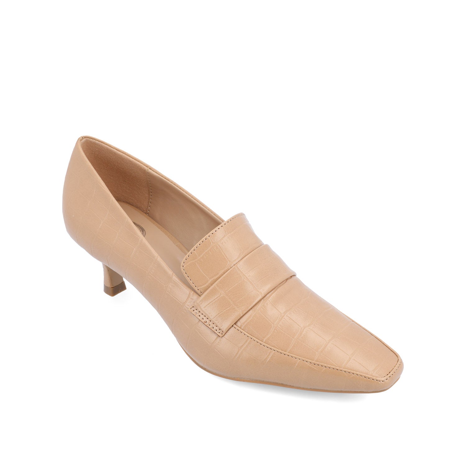 CELINA KITTEN HEEL LOAFERS IN WIDE - Tan