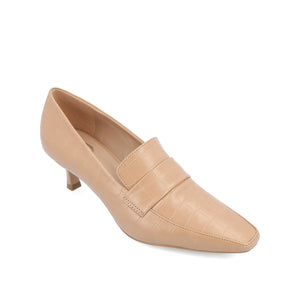 CELINA KITTEN HEEL LOAFERS IN WIDE - Tan