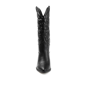 CHANTRY COWGIRL VEGAN LEATHER BOOTS IN WIDE CALF