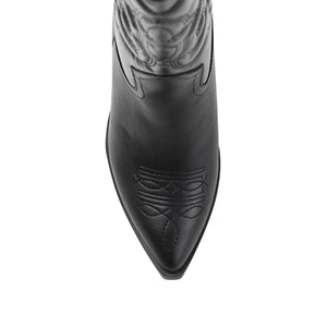 CHANTRY COWGIRL VEGAN LEATHER BOOTS IN WIDE CALF - Black PU