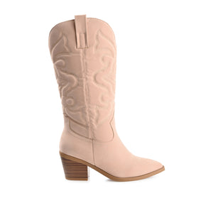 CHANTRY COWGIRL VEGAN LEATHER BOOTS IN WIDE CALF