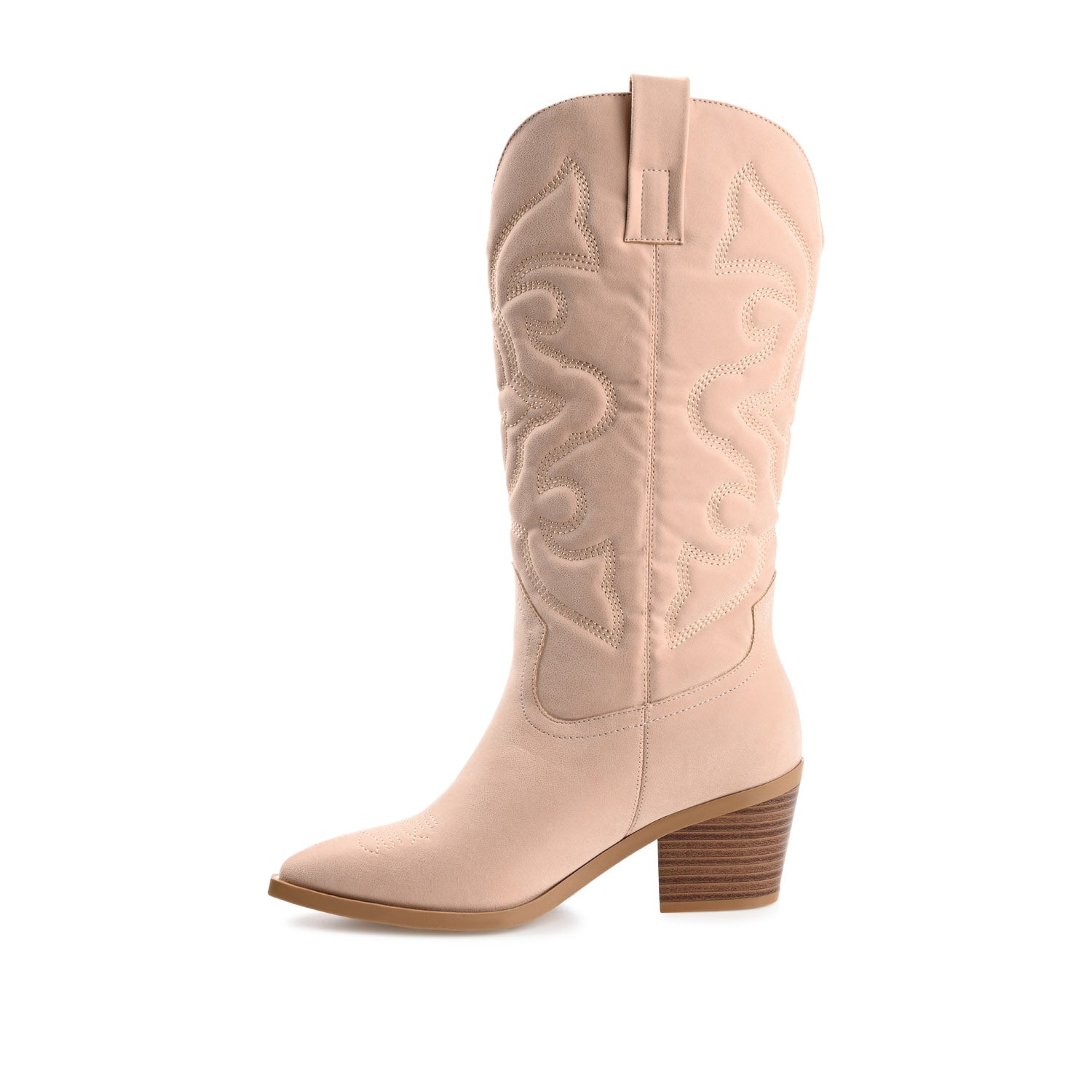 CHANTRY COWGIRL VEGAN LEATHER BOOTS IN WIDE CALF