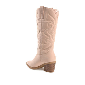 CHANTRY COWGIRL BOOTS IN VEGAN LEATHER - Blush PU