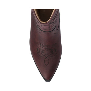 CHANTRY COWGIRL VEGAN LEATHER BOOTS IN WIDE CALF - Oxblood Nubuck