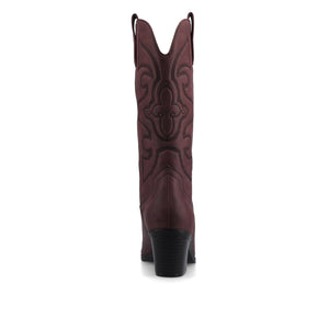 CHANTRY COWGIRL BOOTS IN VEGAN LEATHER - Oxblood Nubuck