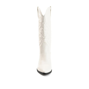 CHANTRY COWGIRL VEGAN LEATHER BOOTS IN WIDE CALF
