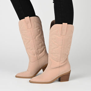 CHANTRY COWGIRL BOOTS IN VEGAN LEATHER - Blush PU