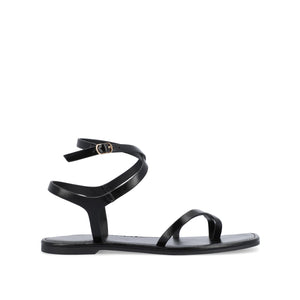 CHARRA MULTI STRAP SANDALS IN PATENT - Black
