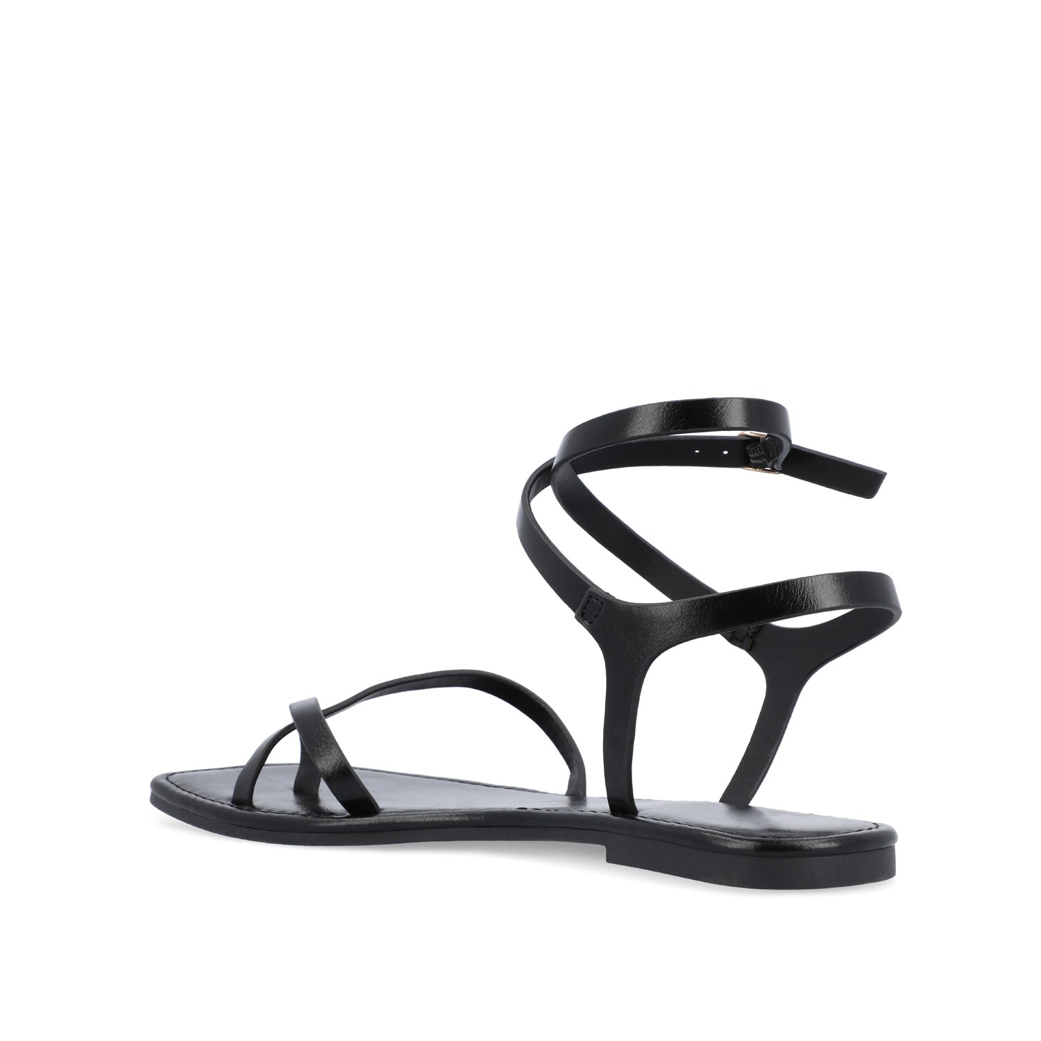 CHARRA MULTI STRAP SANDALS IN PATENT - Black