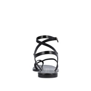 CHARRA MULTI STRAP SANDALS IN PATENT - Black