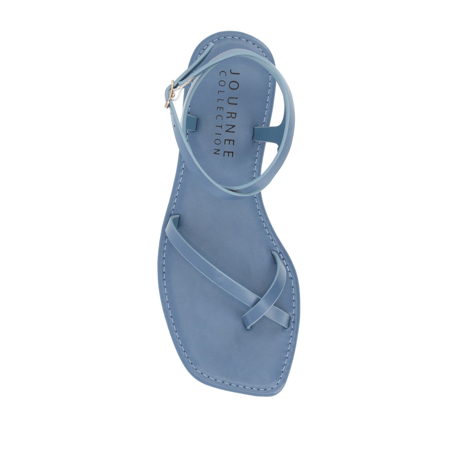 CHARRA MULTI STRAP SANDALS IN PATENT - Blue