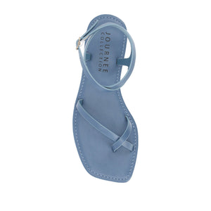 CHARRA MULTI STRAP SANDALS IN PATENT - Blue