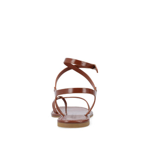 CHARRA MULTI STRAP SANDALS IN PATENT - Cognac