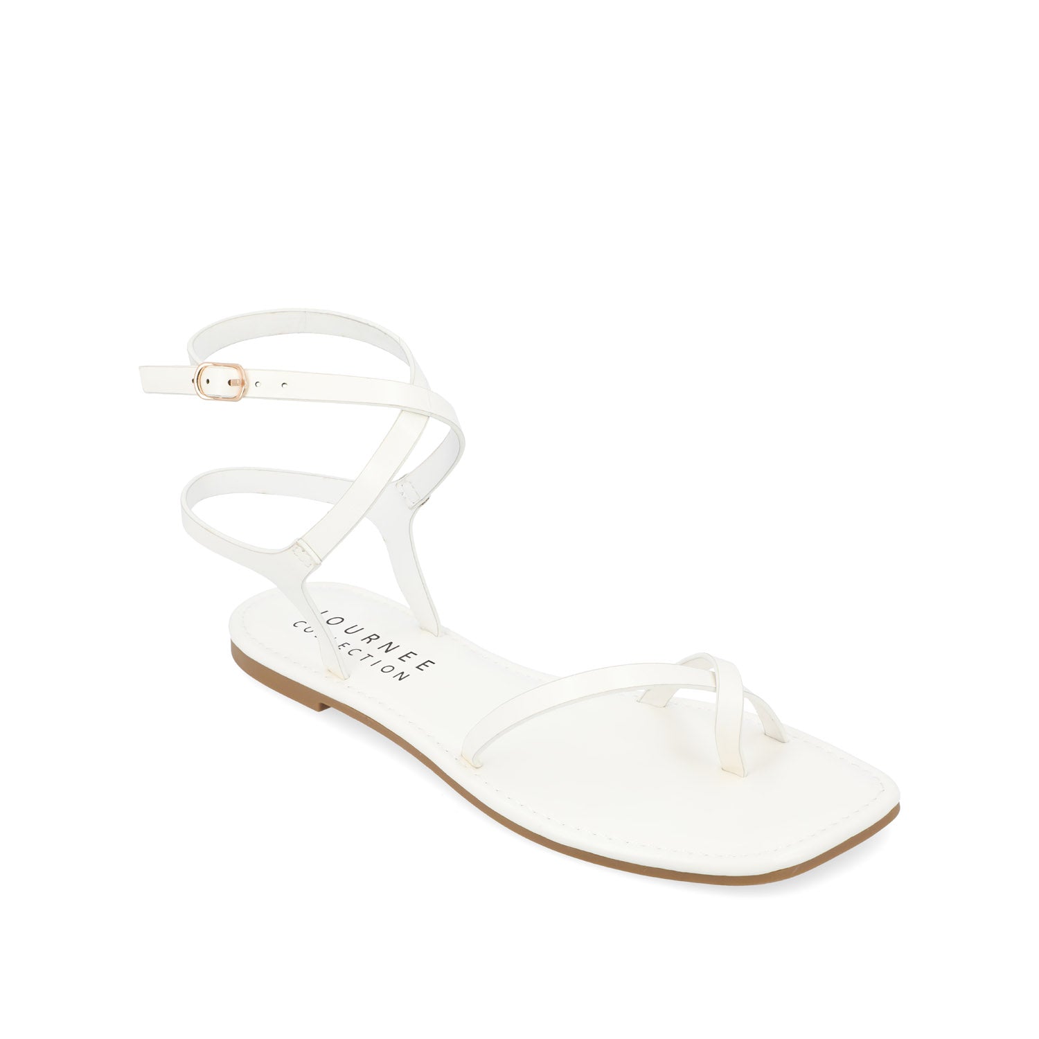 CHARRA MULTI STRAP SANDALS IN PATENT - White