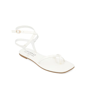 CHARRA MULTI STRAP SANDALS IN PATENT - White