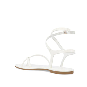 CHARRA MULTI STRAP SANDALS IN PATENT - White