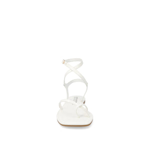 CHARRA MULTI STRAP SANDALS IN PATENT - White