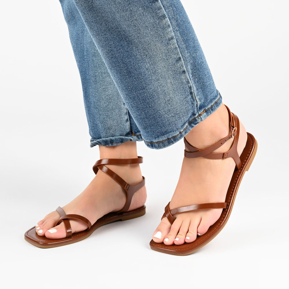 CHARRA MULTI STRAP SANDALS IN PATENT