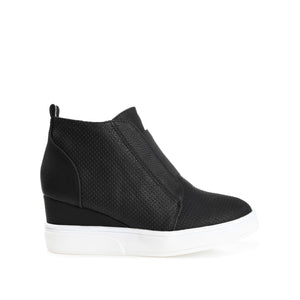CLARA WEDGE SNEAKERS IN VEGAN LEATHER - Black PU