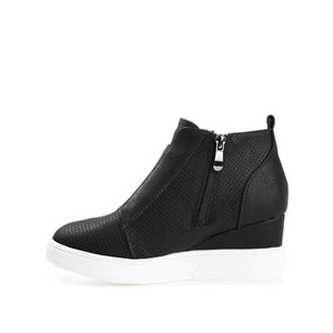 CLARA WEDGE SNEAKERS IN VEGAN LEATHER - Black PU