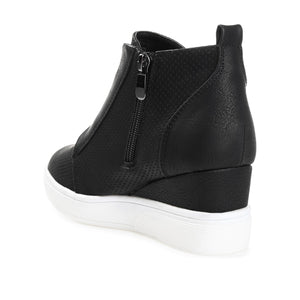 CLARA WEDGE HEEL SNEAKERS IN WIDE - Black PU