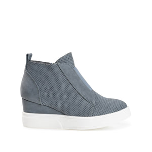 CLARA WEDGE SNEAKERS IN VEGAN LEATHER - Blue PU