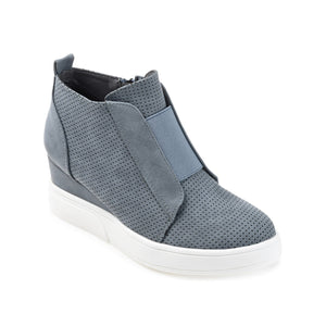 CLARA WEDGE HEEL SNEAKERS IN WIDE - Blue PU