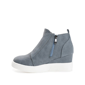 CLARA WEDGE SNEAKERS IN VEGAN LEATHER - Blue PU