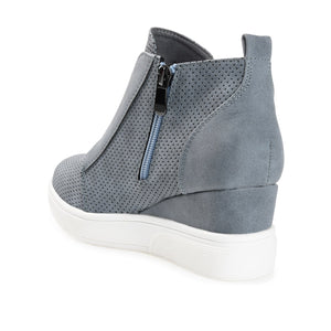 CLARA WEDGE SNEAKERS IN VEGAN LEATHER - Blue PU